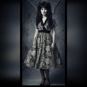 Vintage 80s Seahorse Print Day Dress Warren Z M